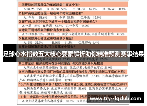 足球心水指数五大核心要素解析助你精准预测赛事结果